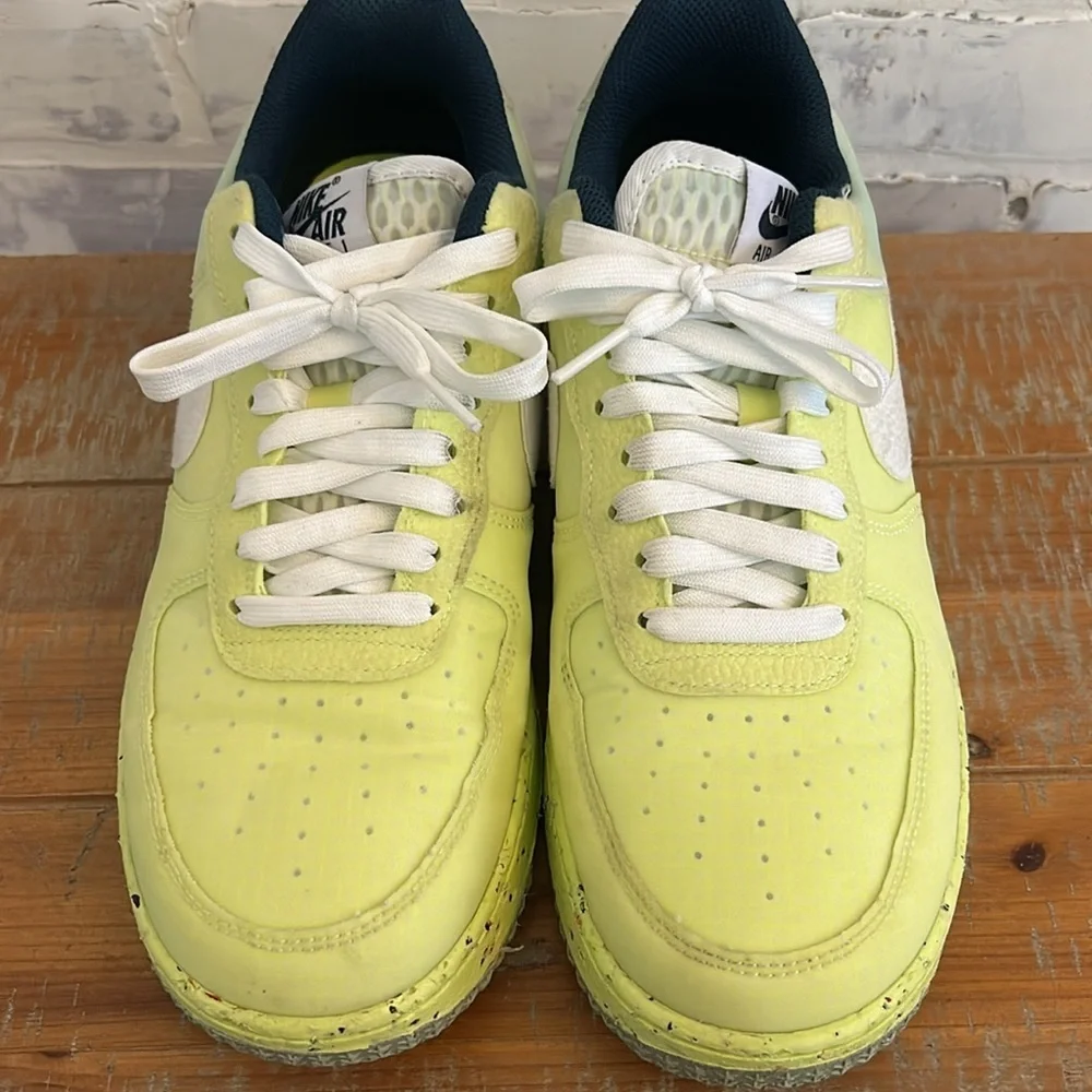 Nike Air Force 1 Crater Lt Lemon Twist White Shoes DH2521 700 Men's Size 9.5
